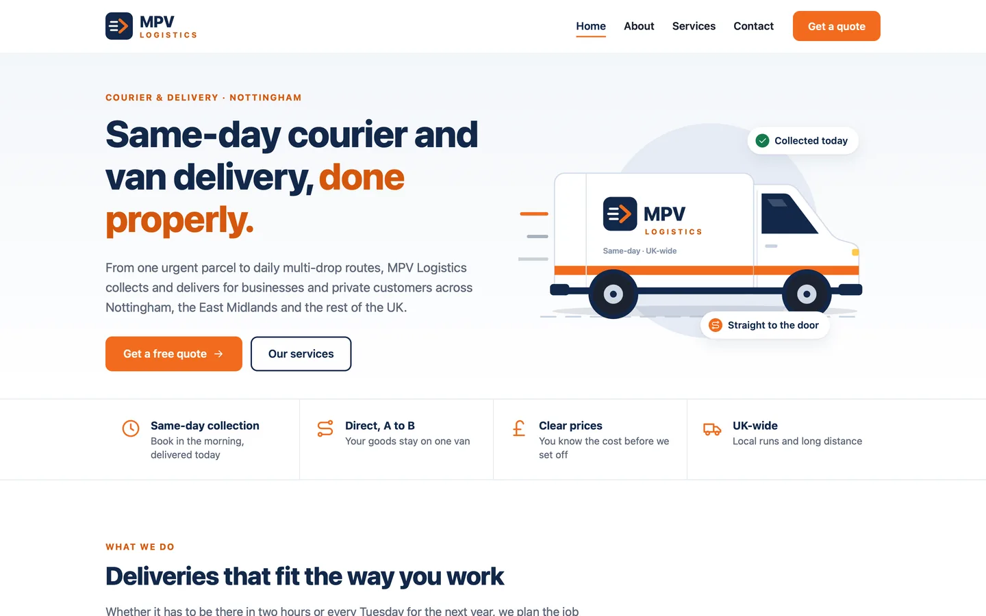 Началната страница на MPV Logistics